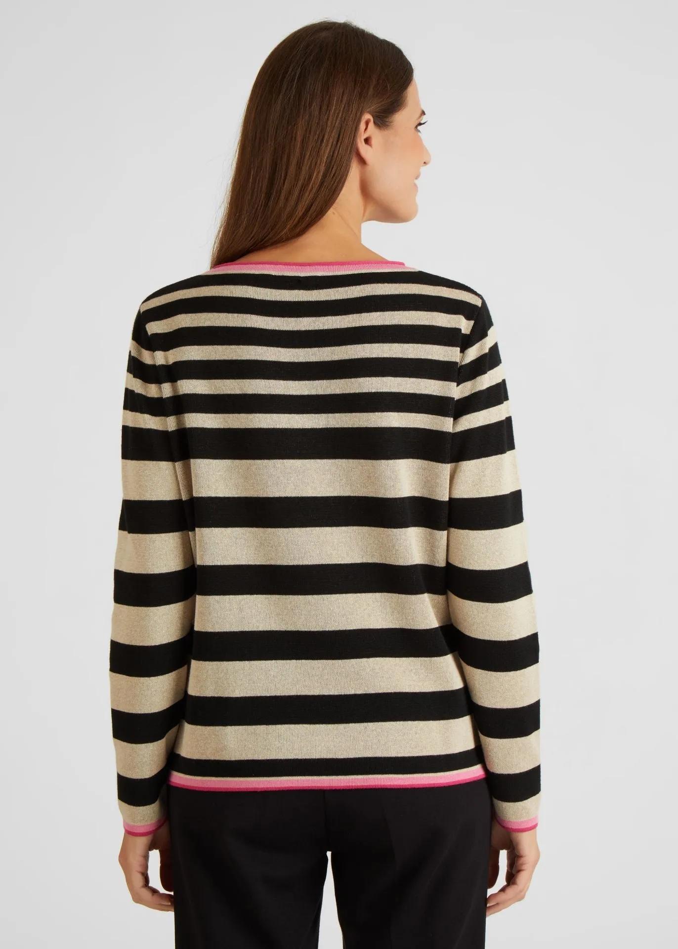 114621- Pink/Beige/Black Stripe jumper - Rabe