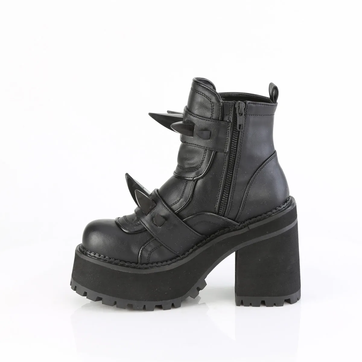 4 Inch Heel ASSAULT-72 Black Vegan Leather