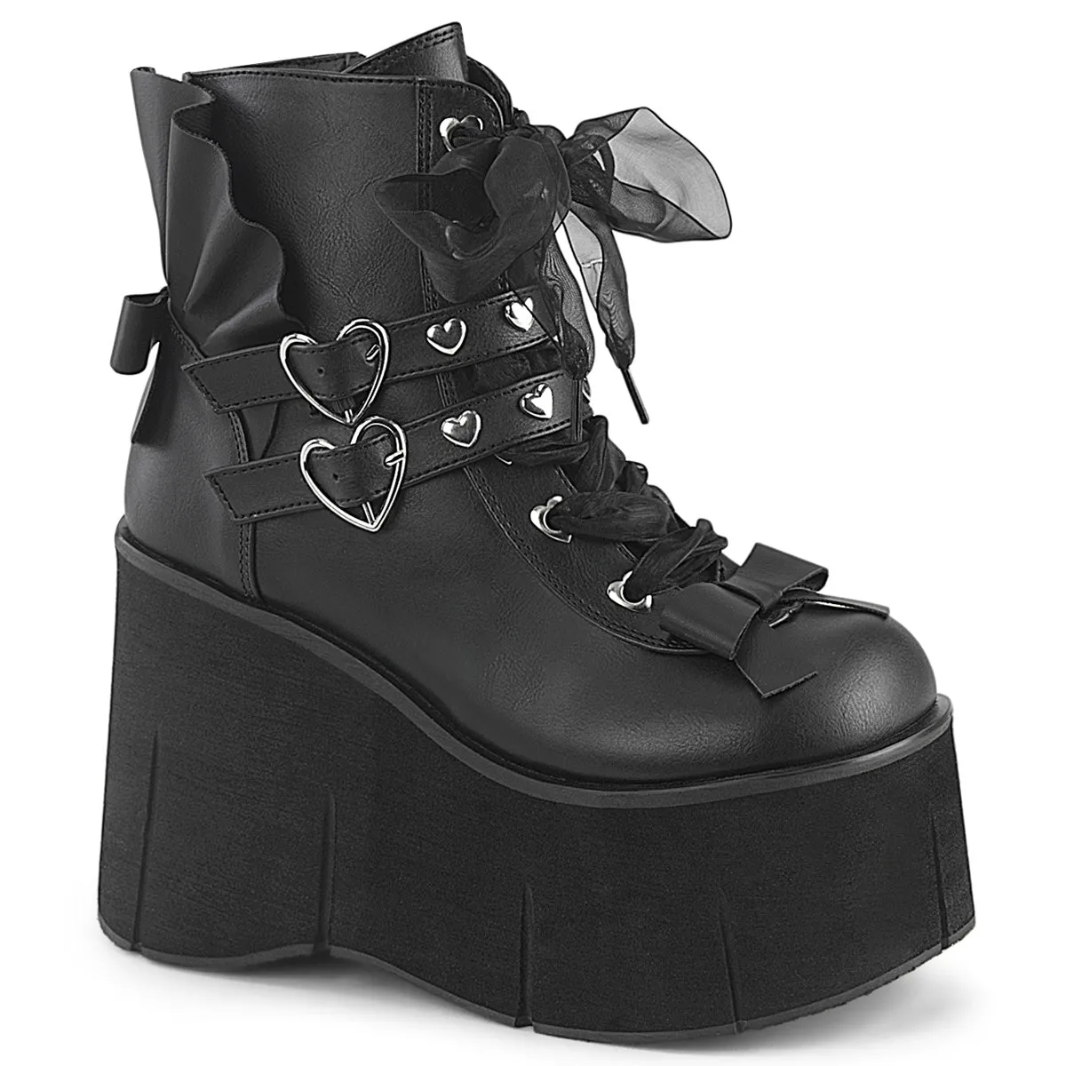 4 Inch Platform KERA-55 Black Vegan Leather