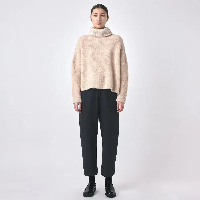 7115 By Szeki Woman Alpaca Turtleneck Sweater Light Stripes