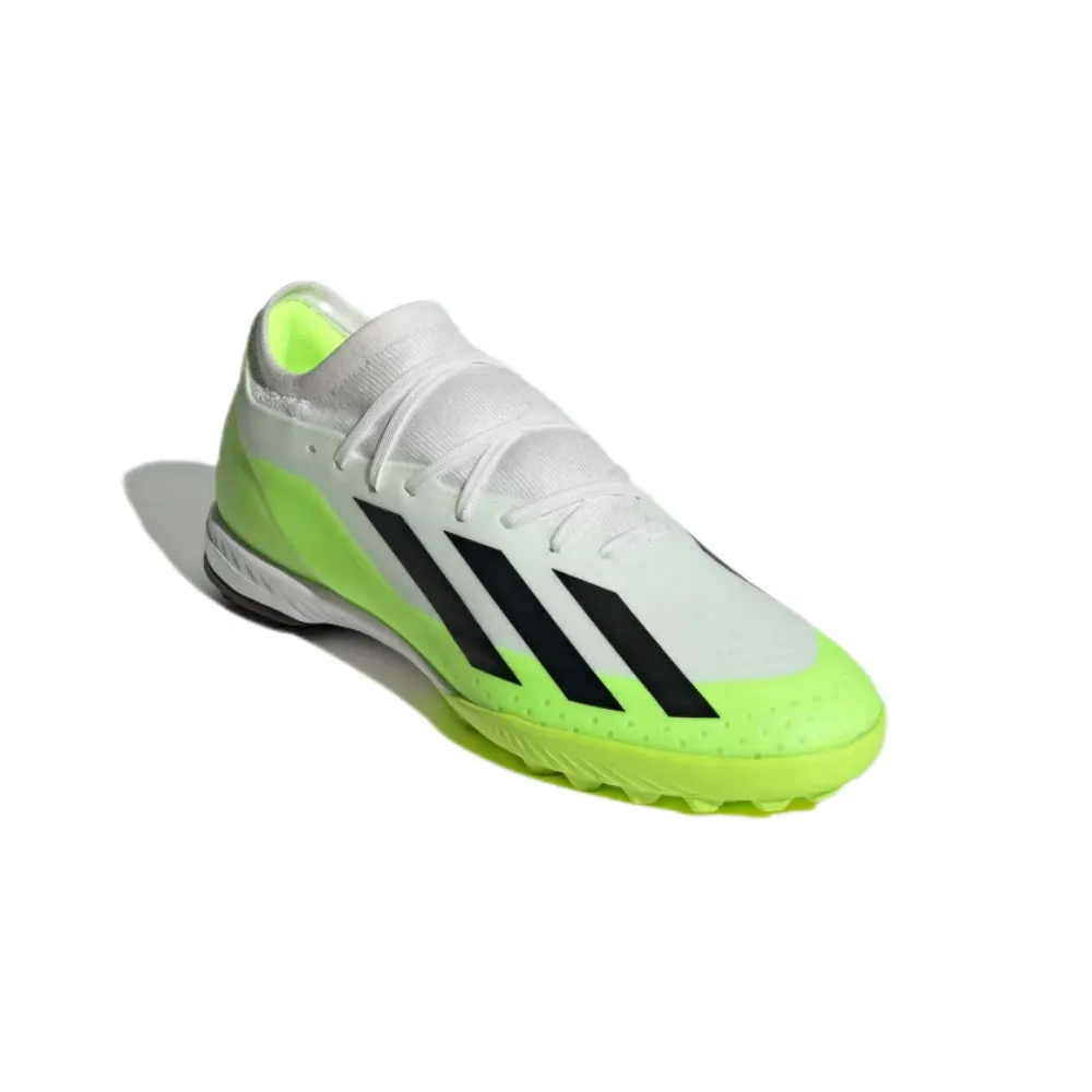 Adidas Men's X Crazyfast.3 Turf Football Shoe (Cloud White/Core Black/Lucid Lemon)