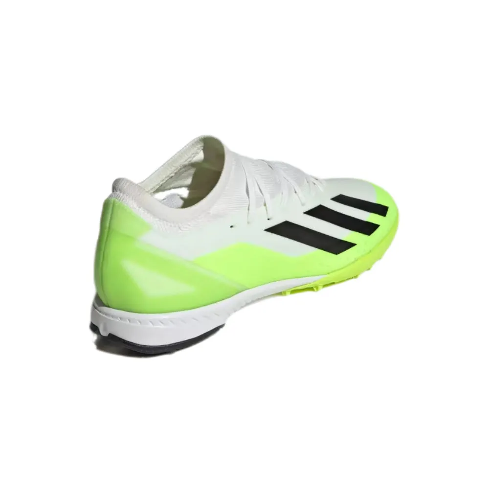 Adidas Men's X Crazyfast.3 Turf Football Shoe (Cloud White/Core Black/Lucid Lemon)