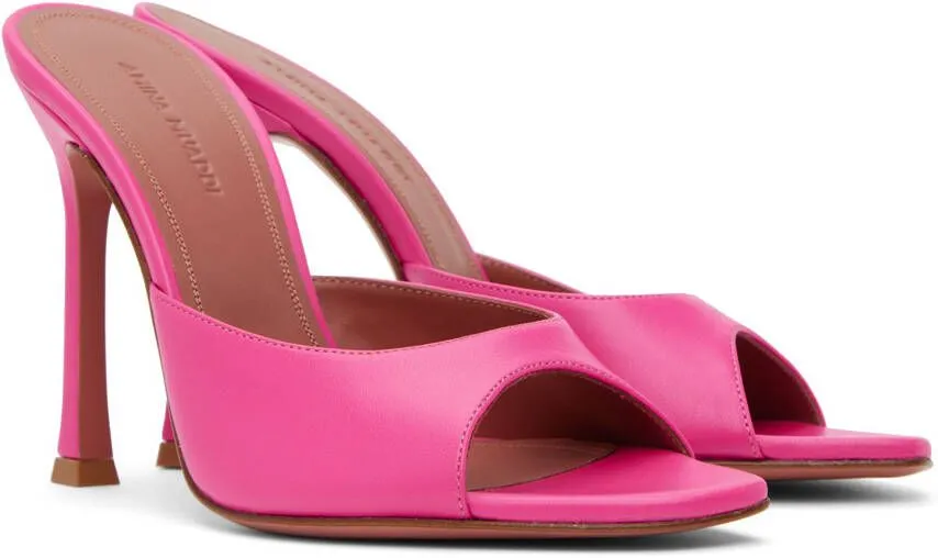 Amina Muaddi Pink Alexa Slipper 105 Heeled Sandals