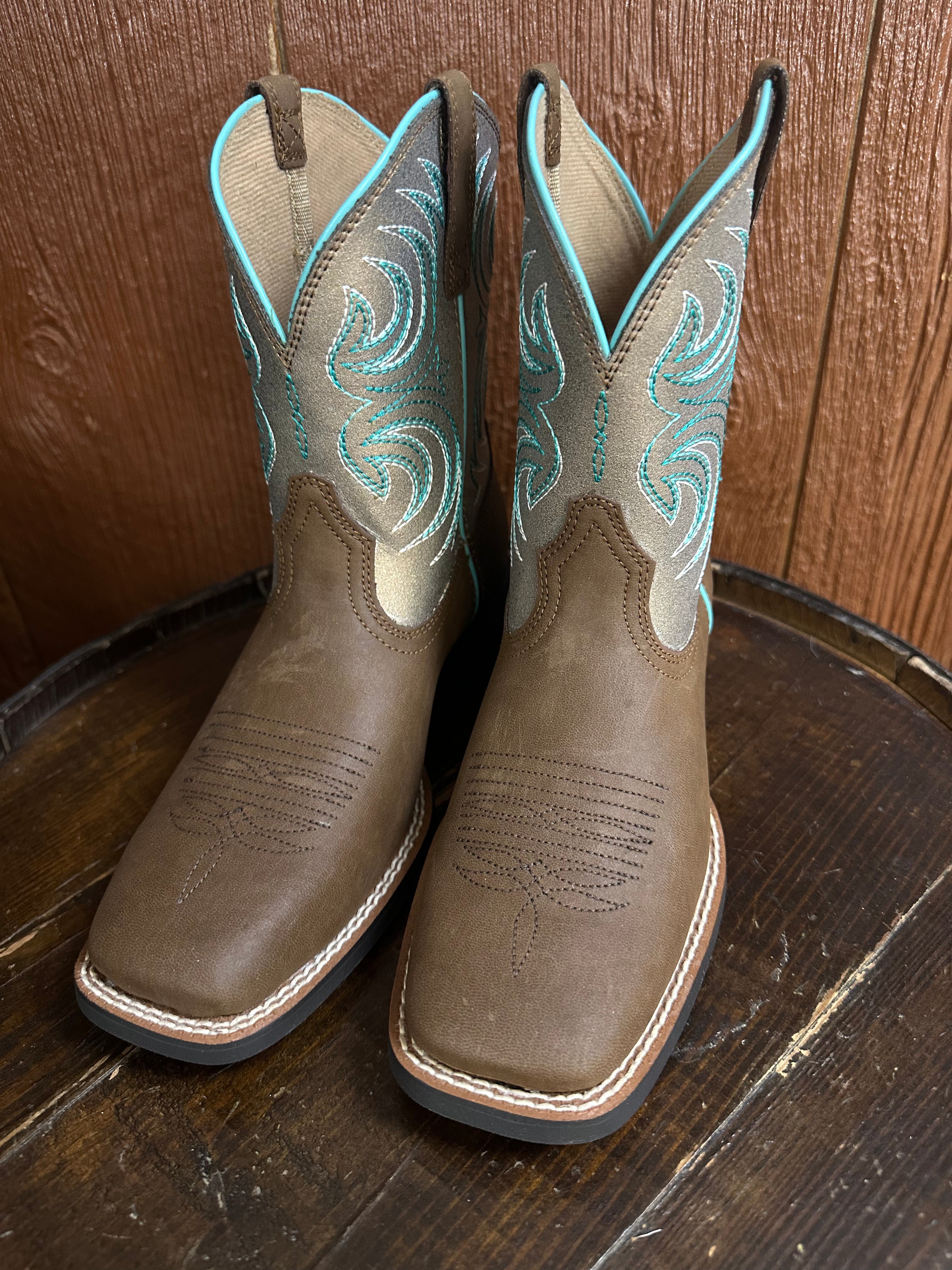 Ariat Kid's Storm Western Boots - Antique Brown