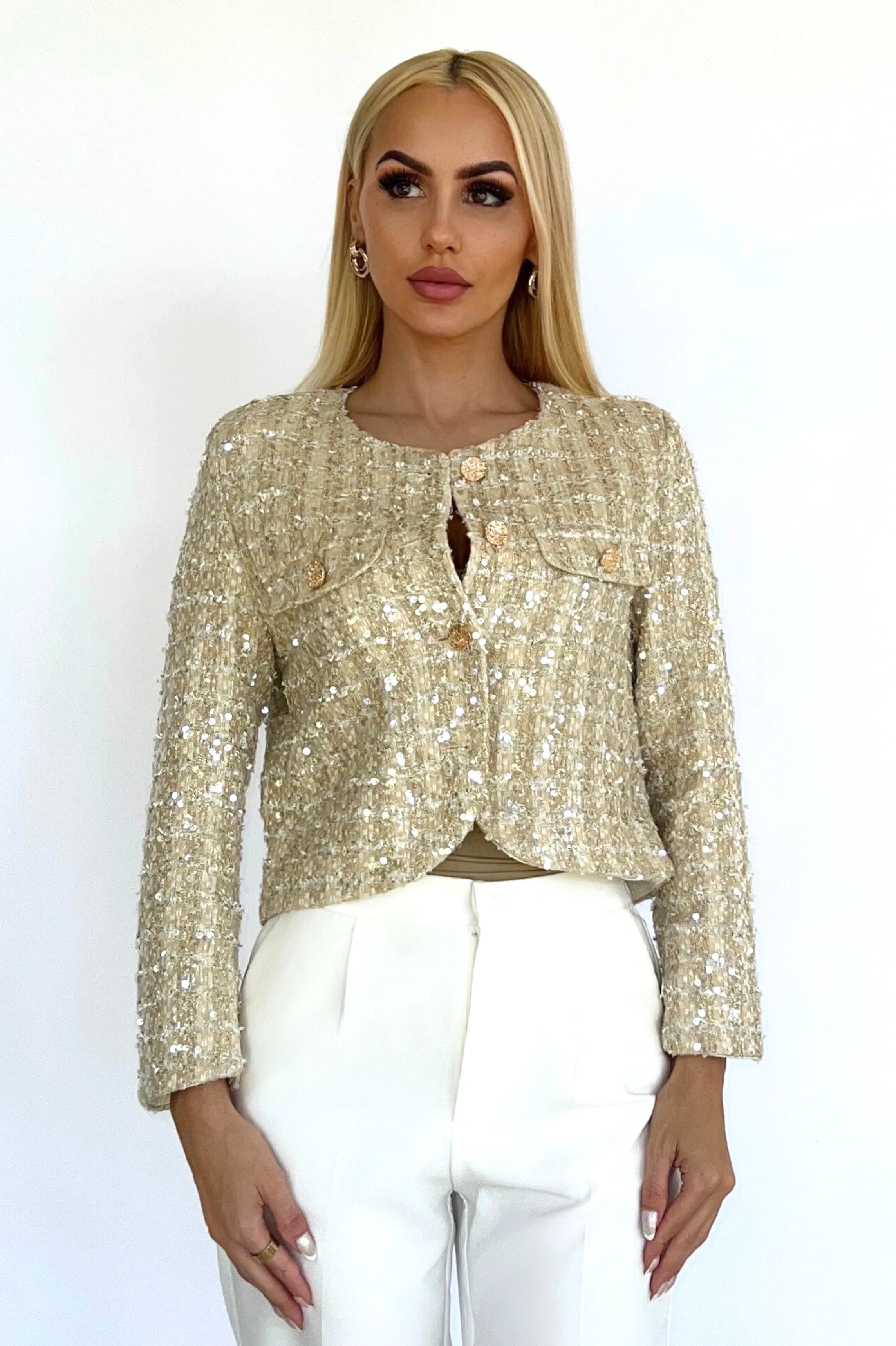 Ava Tweed Sequin Jacket