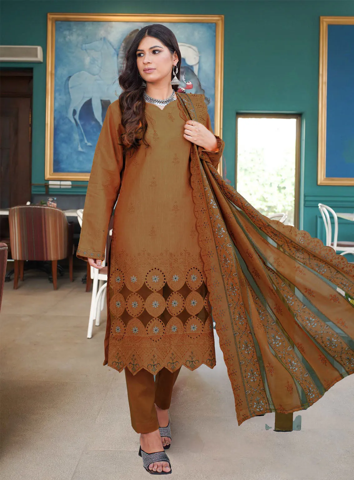 Ayzal By Mian Rafiq Doriya Embroidered Lawn 3 Piece Unstitched Suit MR24A DCL-07