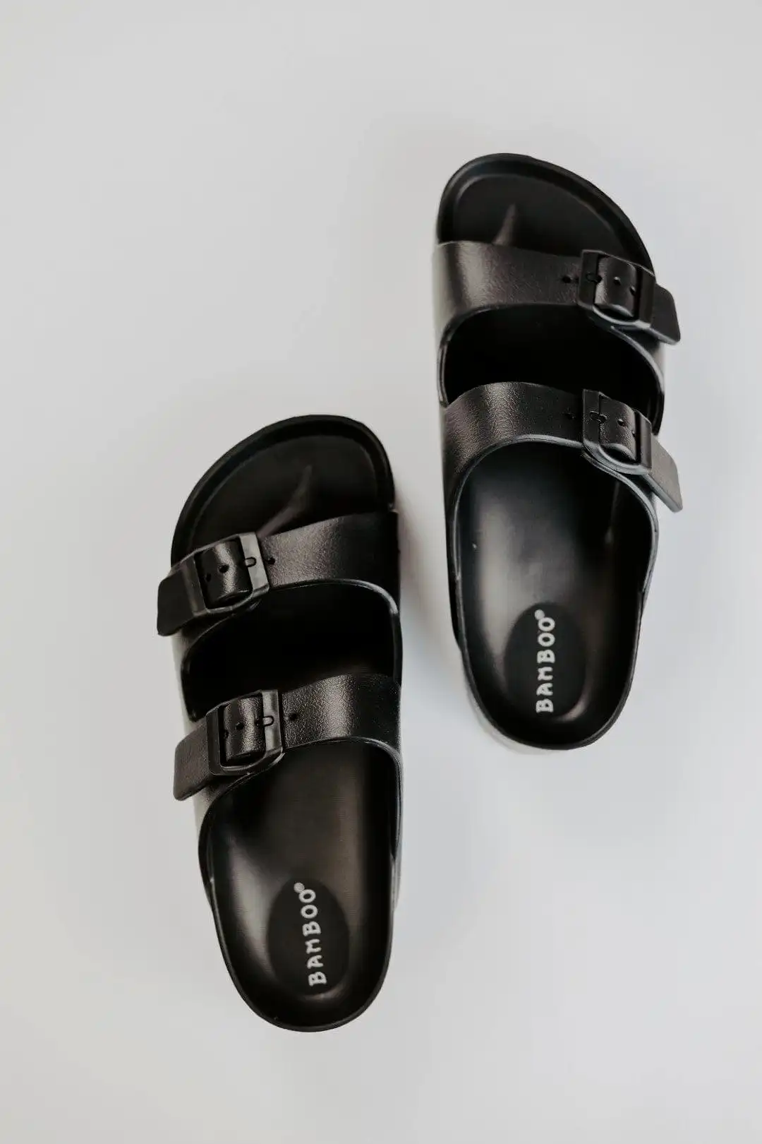 Black Double Buckle Sandals