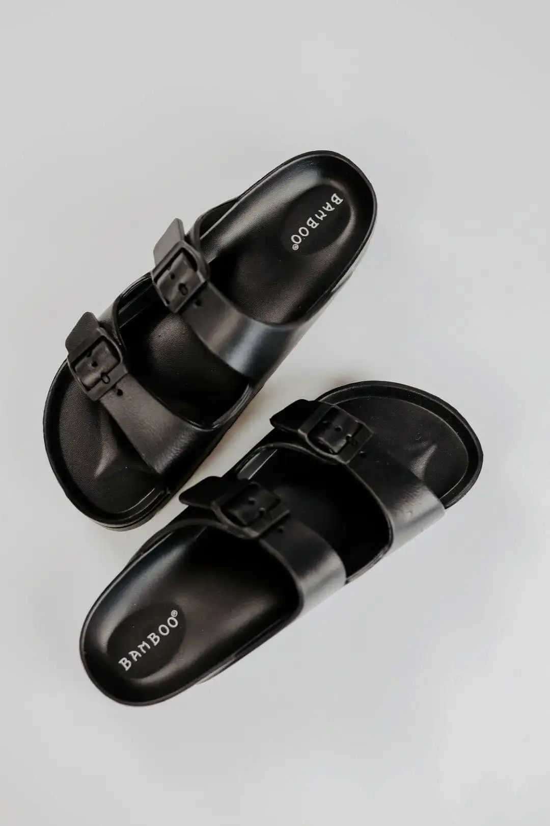 Black Double Buckle Sandals