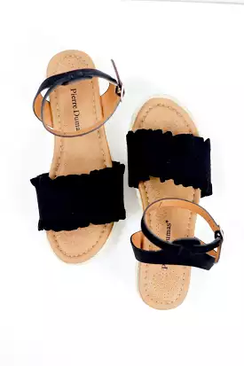 Black Flatform Espadrille Sandals