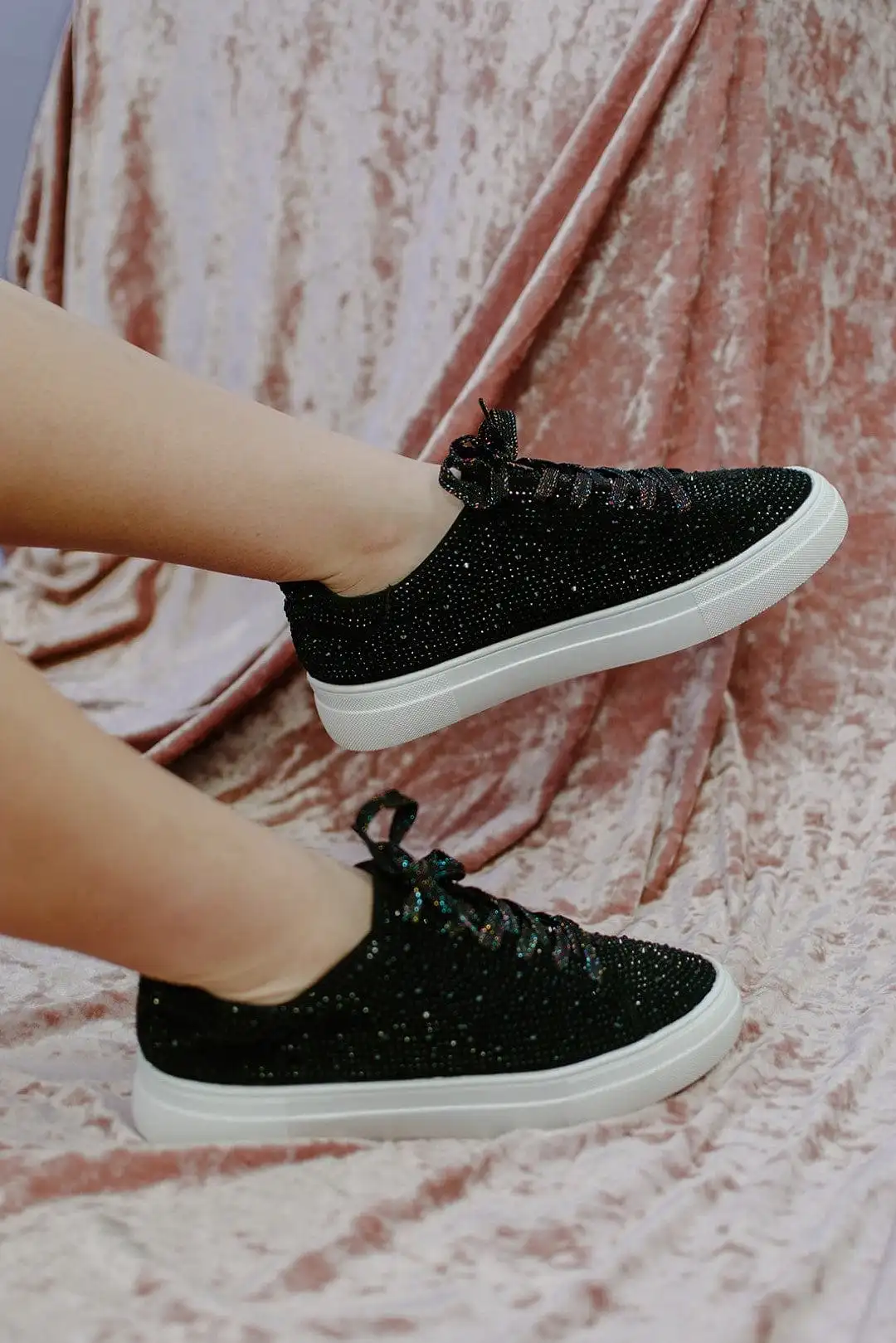 Black Glitz Rhinestone Sneakers