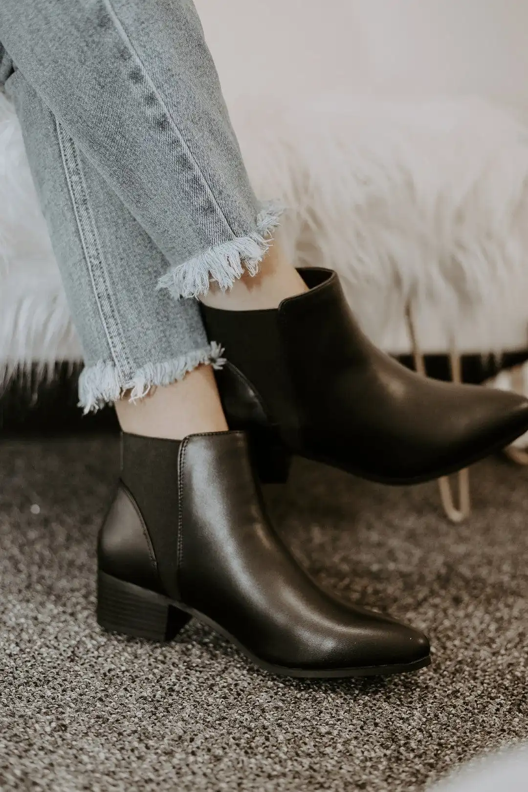 Black Plain Jane Booties