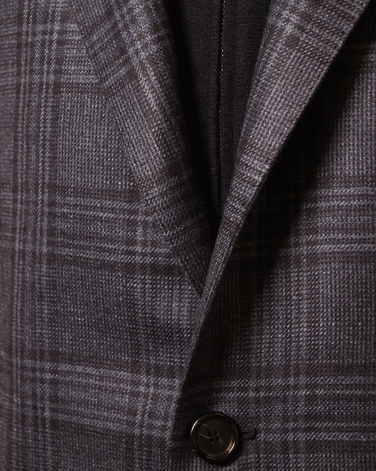 Blue and Navy Plaid Cashmere Blend Sportcoat