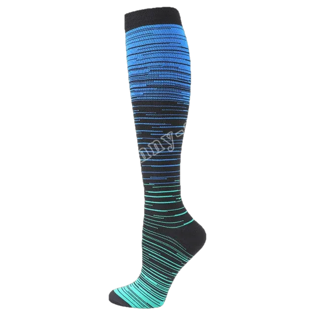 Blue Green Compression Blood Circulation Promotion Slimming Socks for Men