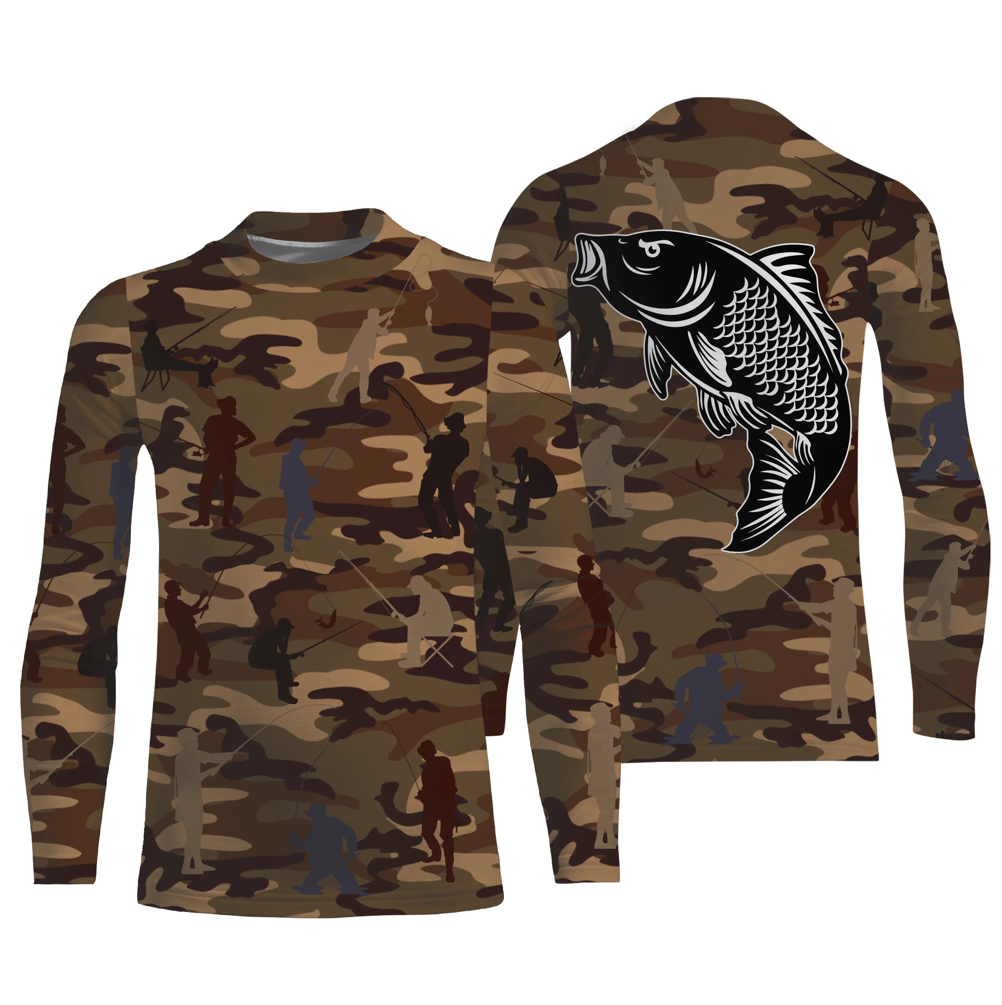 Camouflage de Pêche, Pêche de la Carpe, Cadeau Original Pêcheur, Tee shirt All-Over, T-Shirt Anti-UV - CTS19052231