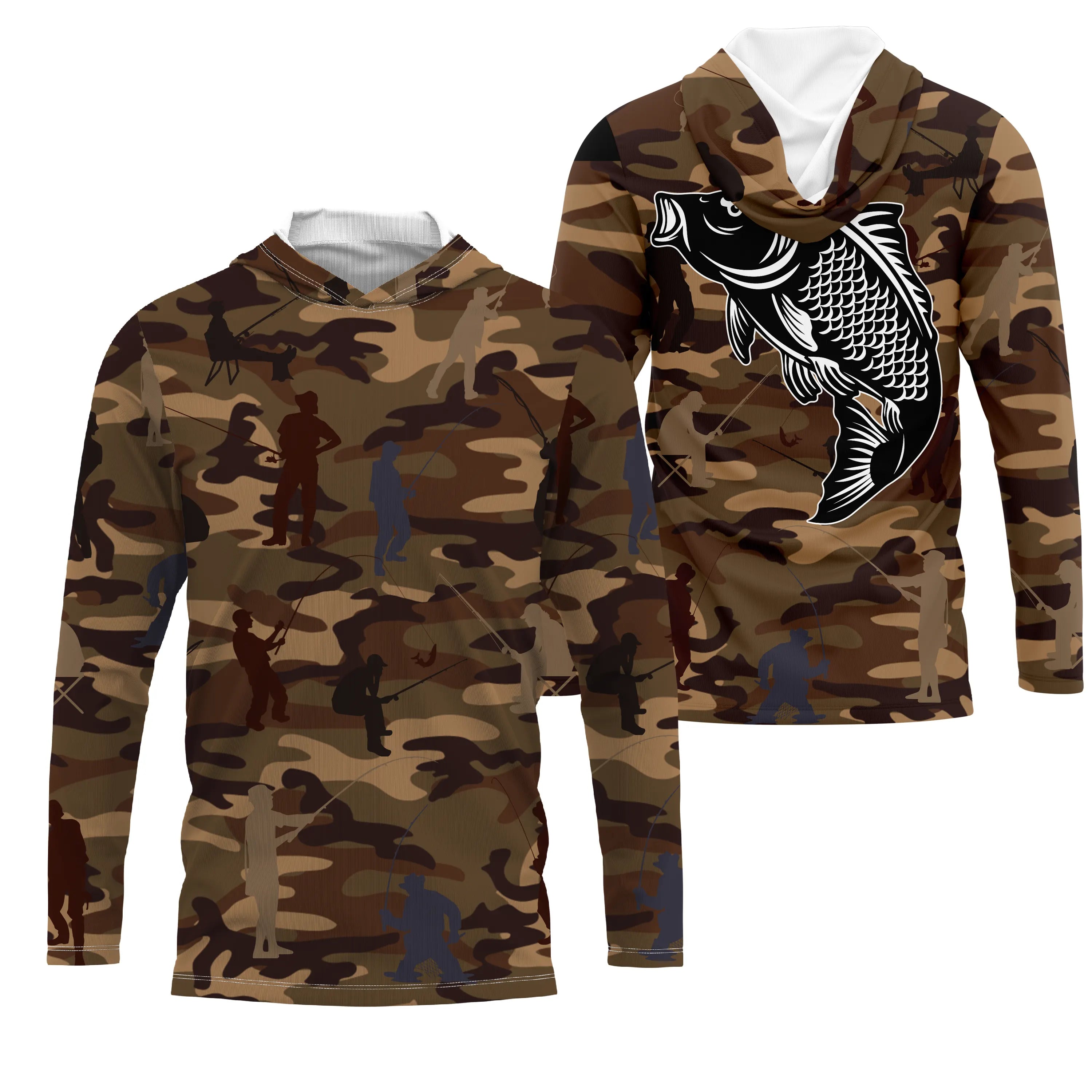 Camouflage de Pêche, Pêche de la Carpe, Cadeau Original Pêcheur, Tee shirt All-Over, T-Shirt Anti-UV - CTS19052231