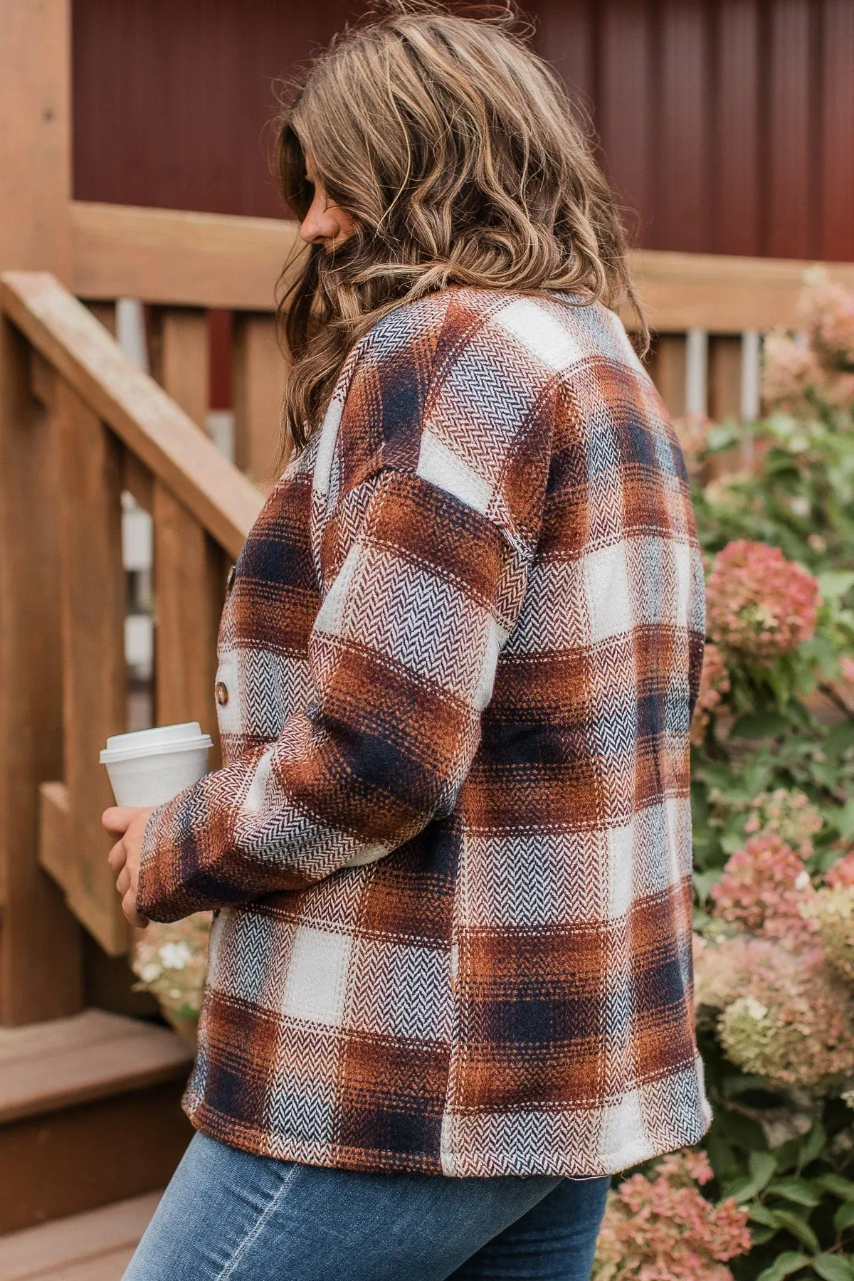 Campfire Nights Plaid Jacket- Brown & Navy