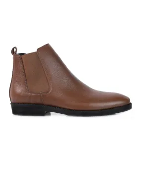 Chelsea Boots - Tobacco Brown Pebble Grain Leather (Crepe Sole)