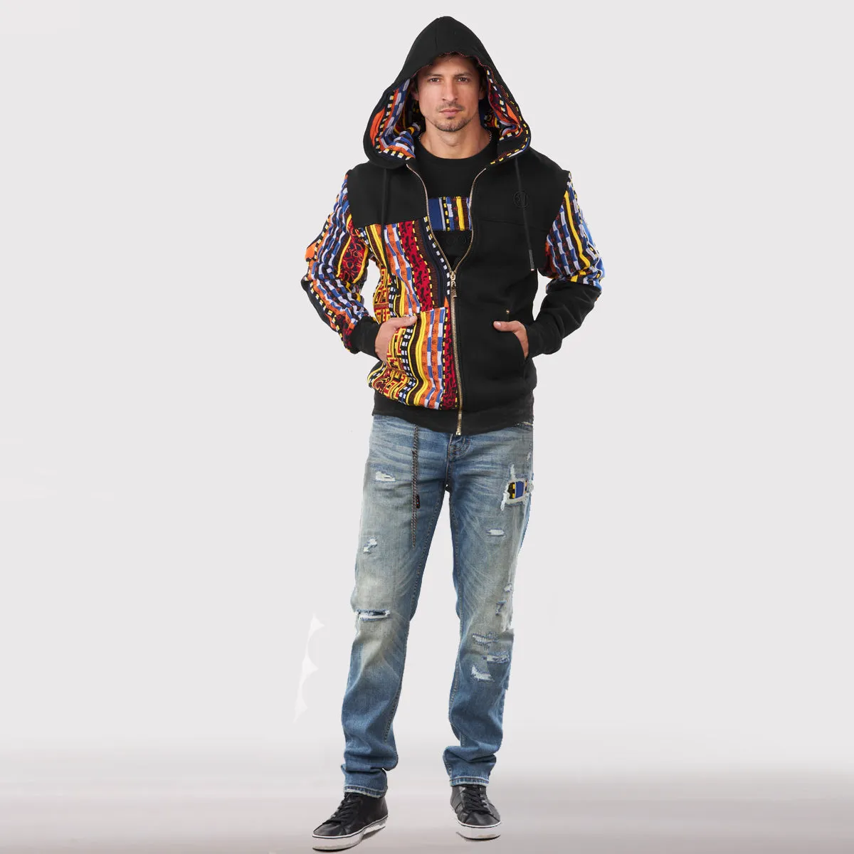 COOGI Brilliant Mixed-Media Sweater Piece Denim Jeans