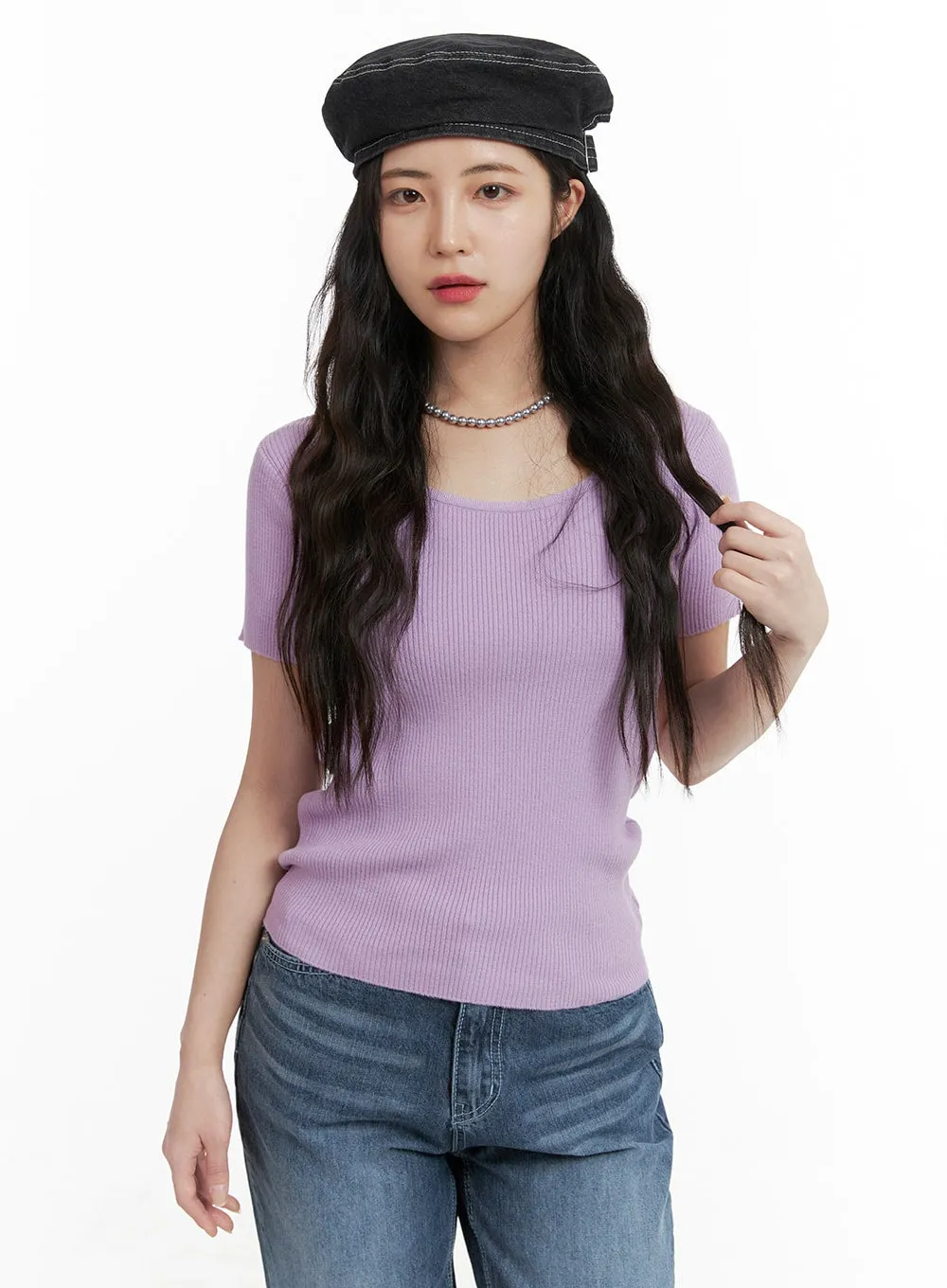 Cozy Chic U-Neck Sweater T-Shirt OM425