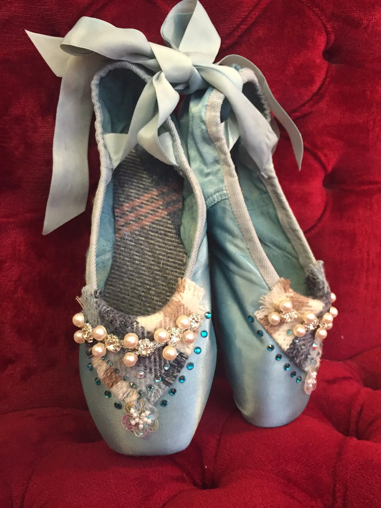 Custom made decorated pointe shoes