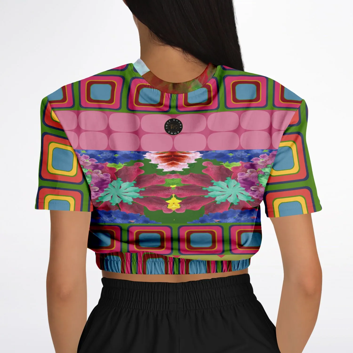 Dayglo Me Short Sleeve Cropped Eco-Poly Sweater