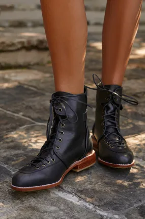 Desert Seeker Combat Leather Boots in Black