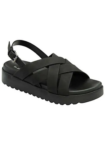 Dunlop Milan Black Chunky Strap Sandals | Kaleidoscope