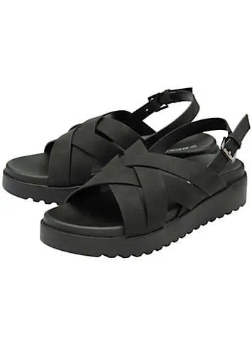 Dunlop Milan Black Chunky Strap Sandals | Kaleidoscope