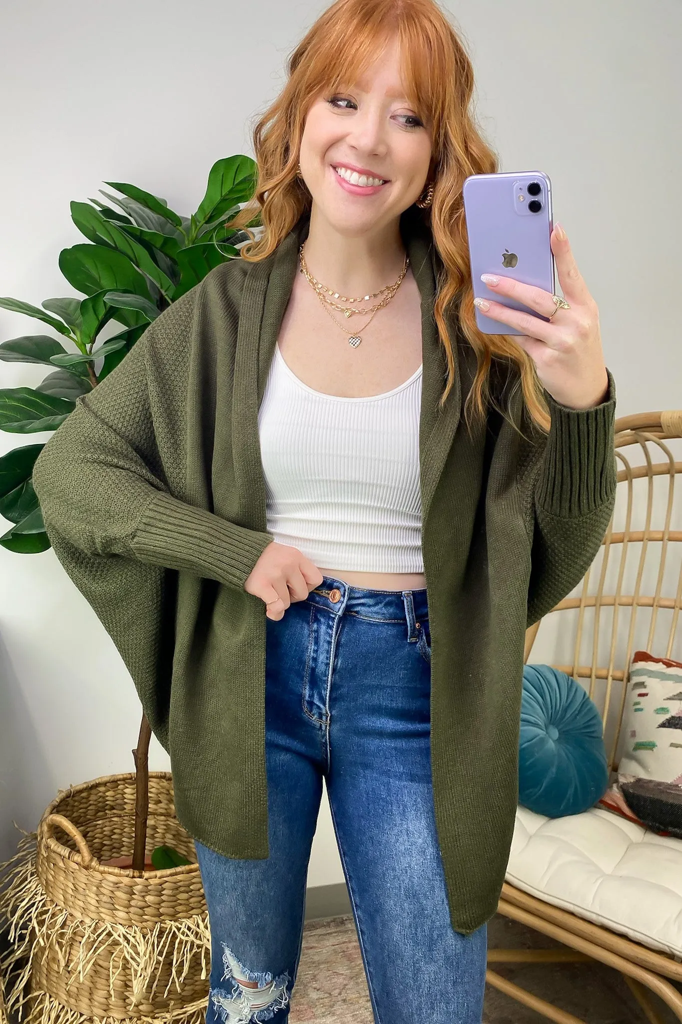 Endlessly Cozy Batwing Open Front Cardigan - FINAL SALE