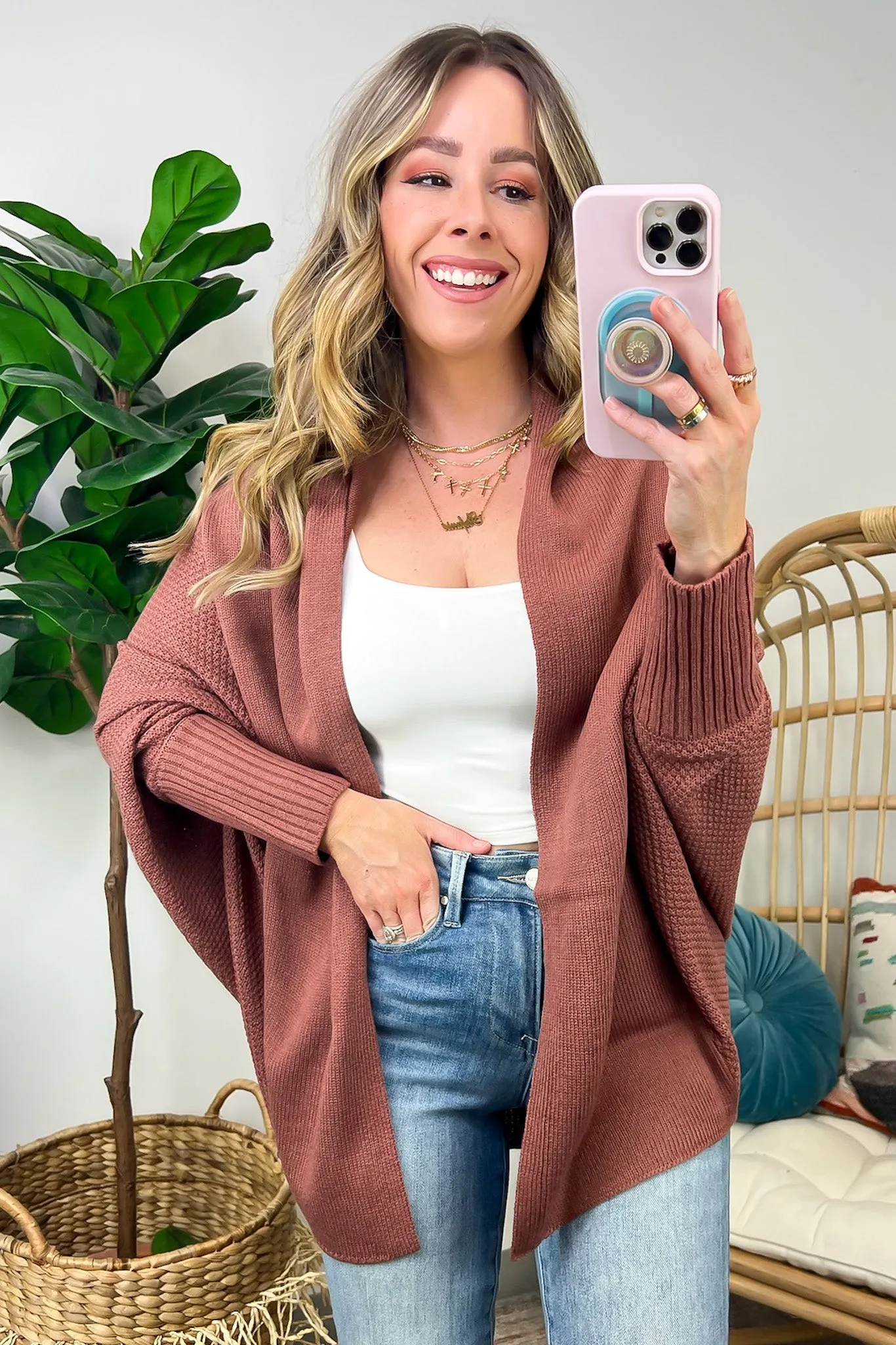 Endlessly Cozy Batwing Open Front Cardigan - FINAL SALE