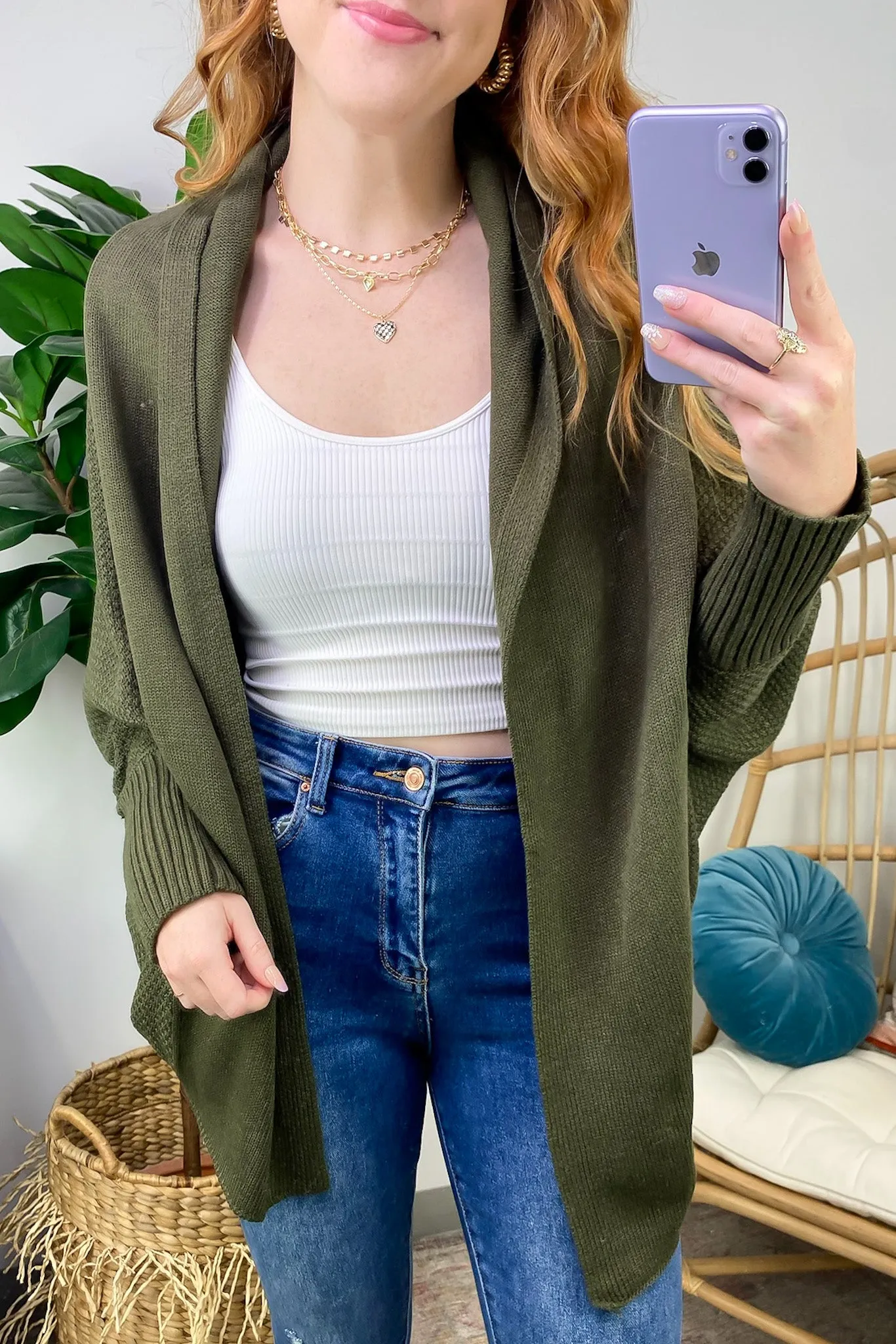 Endlessly Cozy Batwing Open Front Cardigan - FINAL SALE