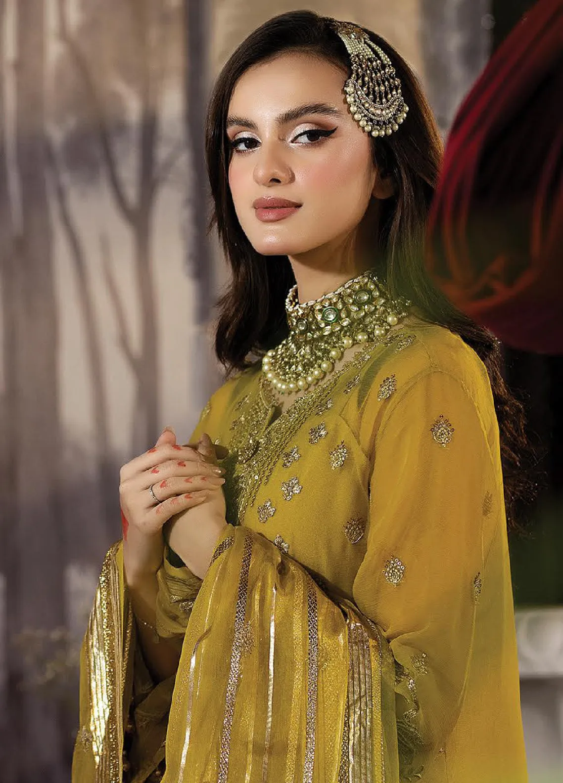 Enliven Majestic by Imrozia Premium Embroidered Chiffon 3 Piece Unstitched Suit - IMP24EL M-61 ISABELLA