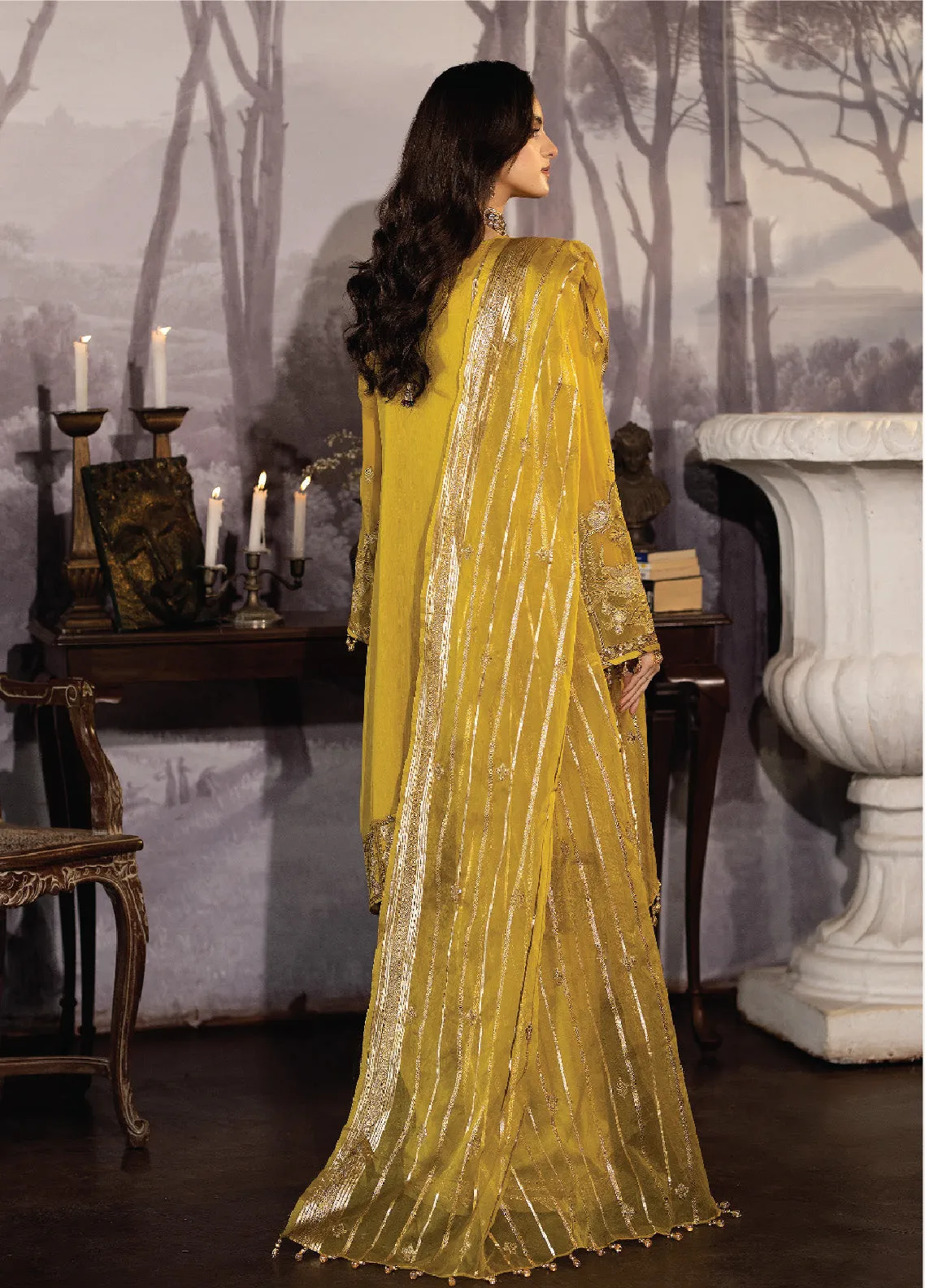 Enliven Majestic by Imrozia Premium Embroidered Chiffon 3 Piece Unstitched Suit - IMP24EL M-61 ISABELLA