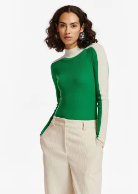 Essentiel Antwerp Estoy Turtleneck Sweater - Green/Off-White