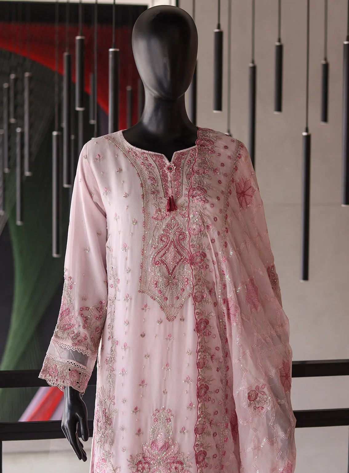 Fasaane By HZ Textile Embroidered Chiffon 3 Piece Stitched Suit HZ24FC D-168 LLC