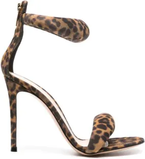 Gianvito Rossi Bijoux 105mm leopard-print sandals Brown