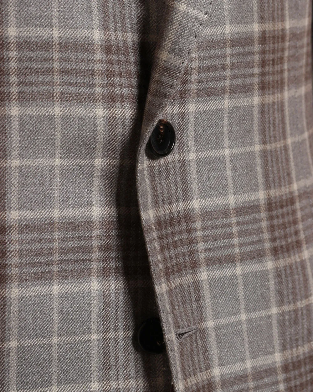 Grey and Brown Silk Blend Plaid Sportcoat