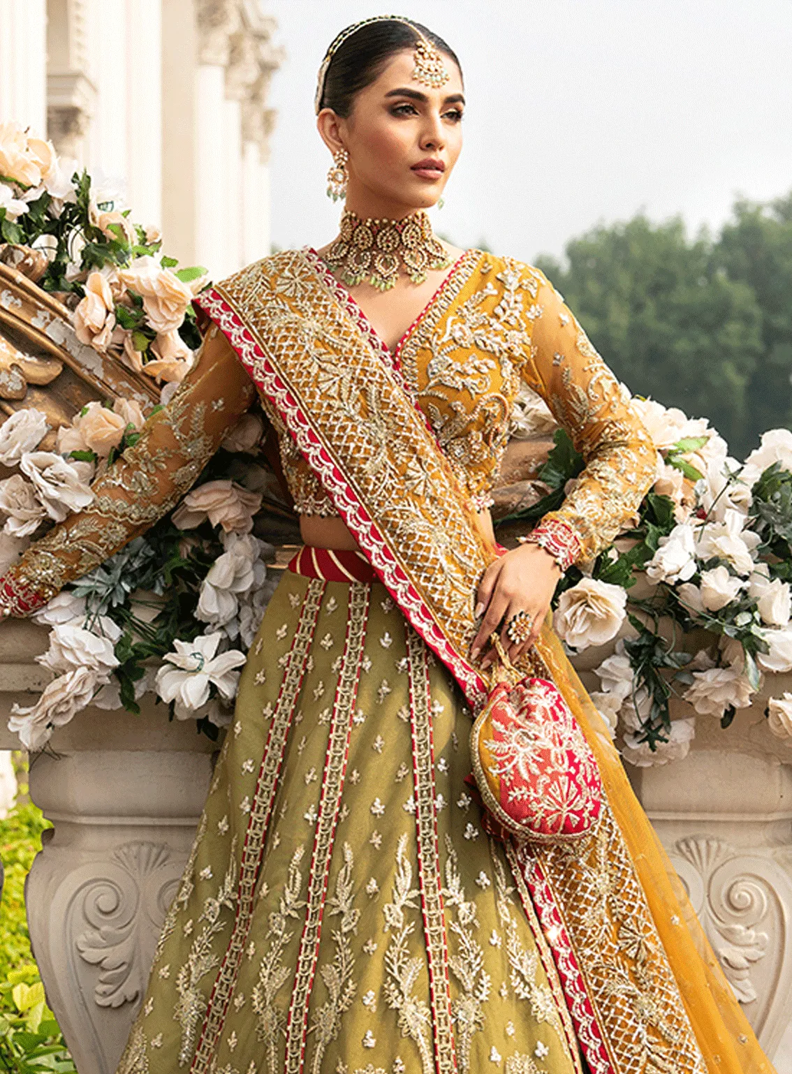 Gulaal Embroidered Net Unstitched 4 Piece Suit - GL23W GL-WU-23V1-01 DIYA