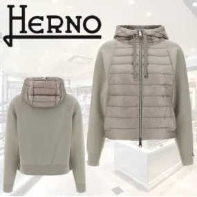 HERNO  |Plain Cotton Hoodies & Sweatshirts