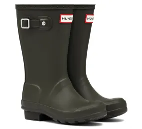 Hunter Original Kids Wellington Boots in Dark Olive