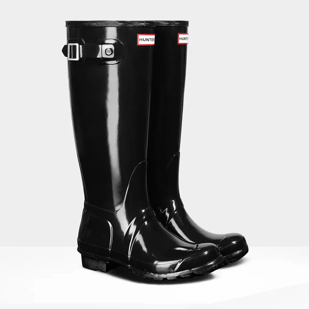 Hunter Women's Original Tall Gloss Wellington Boots in Black