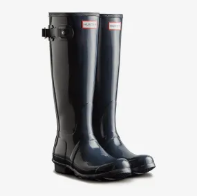 Hunter Women's Original Tall Gloss Wellington Boots in Navy