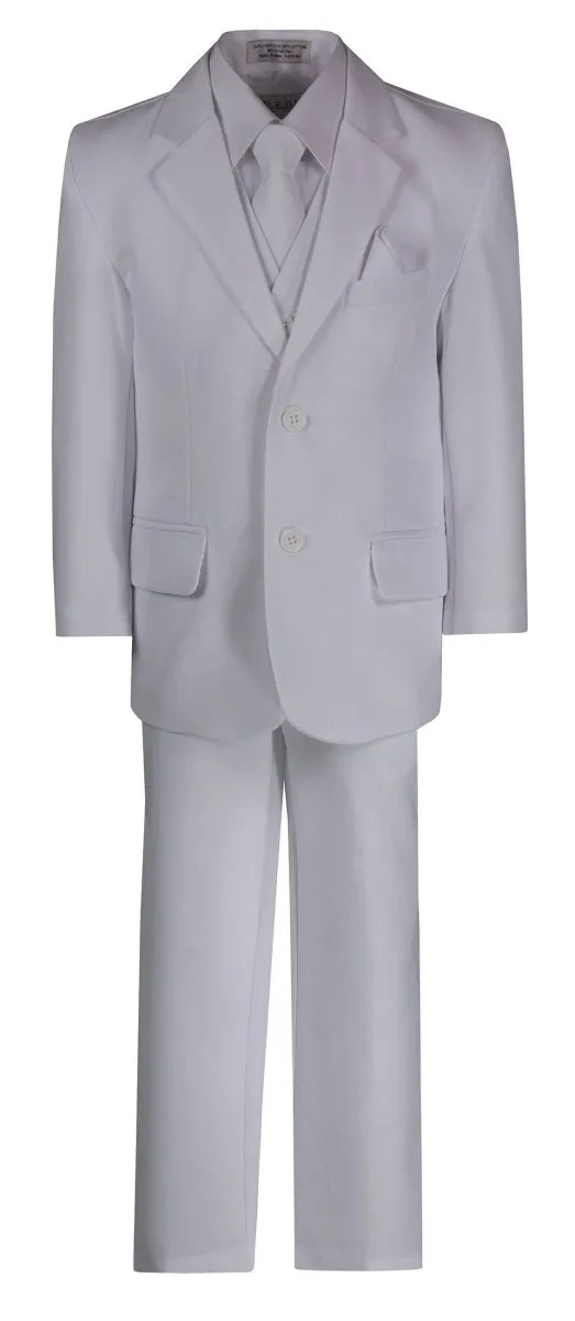 Husky Boys 6 Piece 2 Button Suit with Neck Tie and Pocket Square