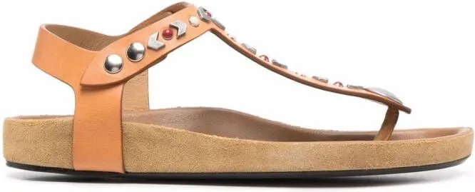 ISABEL MARANT Enavy embellished flat sandals Neutrals