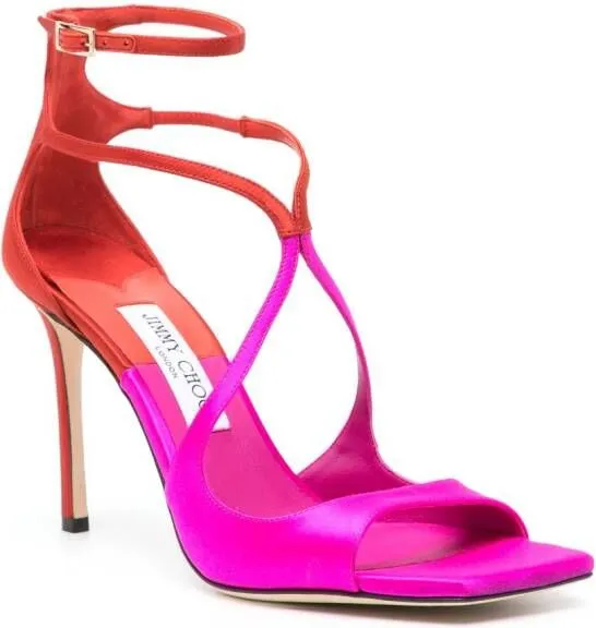 Jimmy Choo Azia 95mm satin sandals Pink