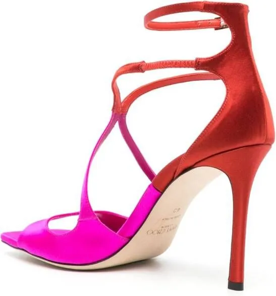 Jimmy Choo Azia 95mm satin sandals Pink