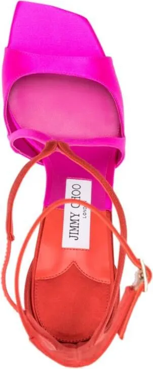 Jimmy Choo Azia 95mm satin sandals Pink