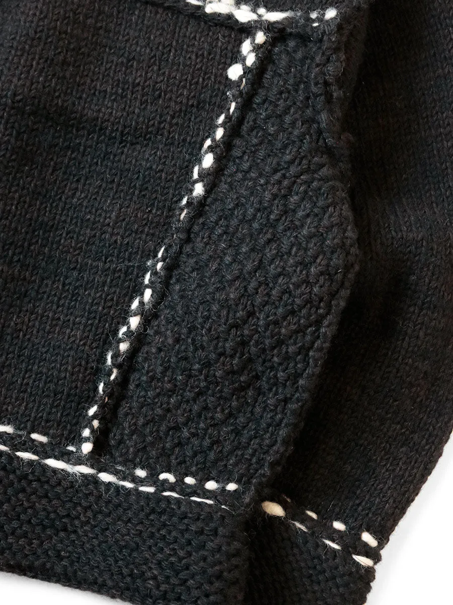 Kapital Wool Hand knit Cowchin G Jacket Black