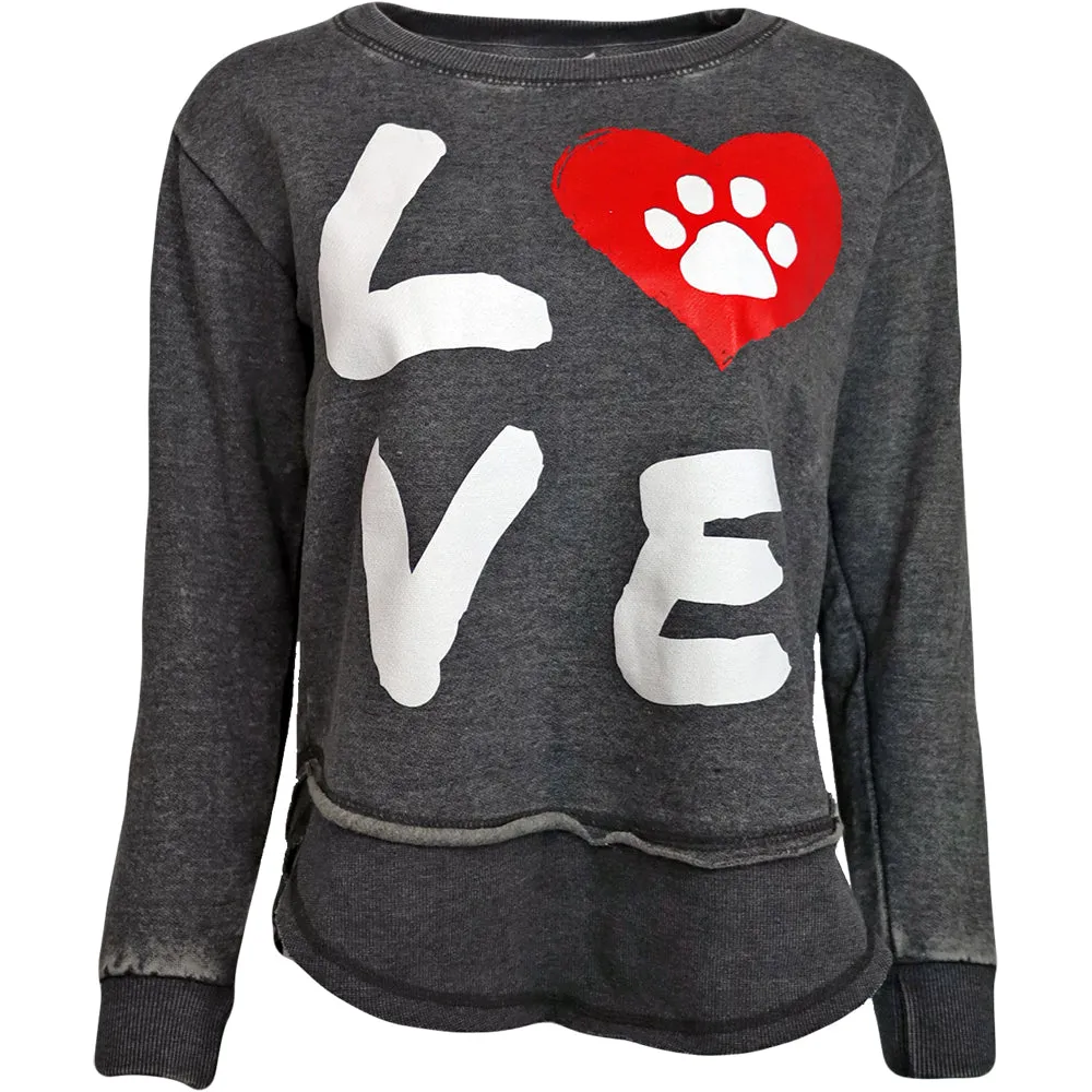 Ladies Paddy Love Hi-Low Burnout Fleece Sweatshirt