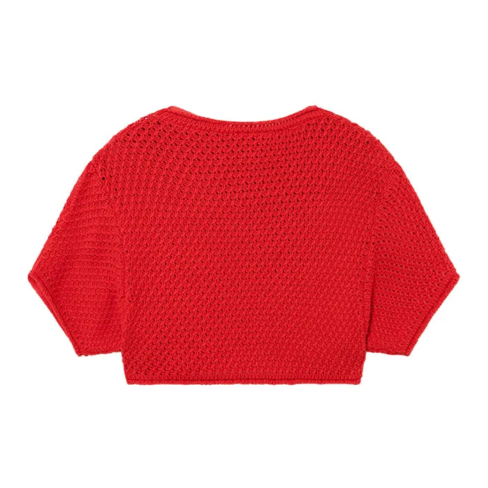 Little Creative Factory Child Kawaii Cropped Sweater Red